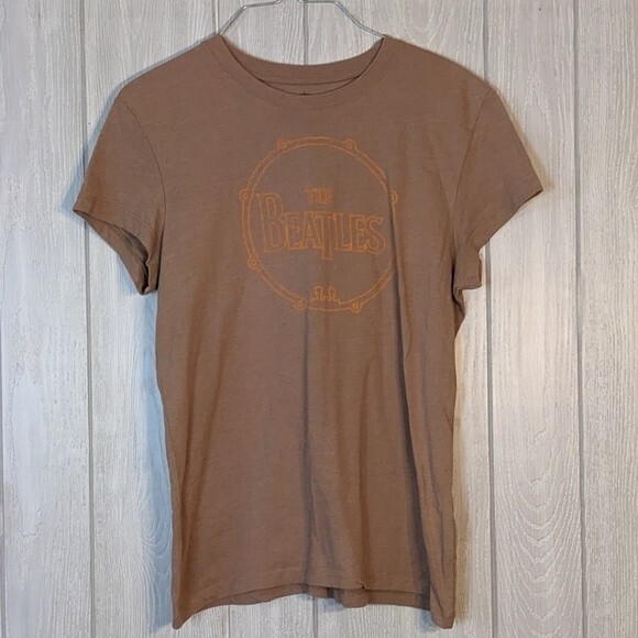 The Beatles Brown Women's Baby Doll Tee EUC SZ XL - Picture 1 of 4
